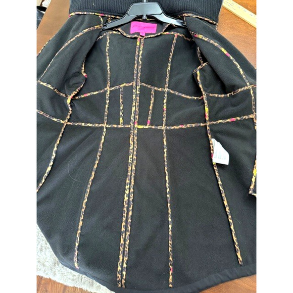 Betsey Johnson Soft Shell Hood Jacket Coat Sz M Black Water Repellant Thumb Hole - Picture 6 of 16